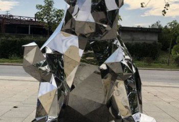 商業(yè)熊貓雕塑承接，鍛造工藝，不銹鋼熊貓雕塑訂做