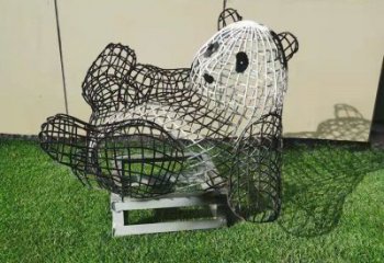 熊貓雕塑制作，標識雕塑，鏤空熊貓雕塑廠家優(yōu)選