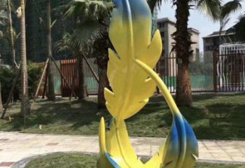 羽毛雕塑承接，景區(qū)案例，公園烤漆羽毛雕塑定制