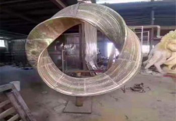 雙環(huán)雕塑供需，標(biāo)識雕塑，不銹鋼雙環(huán)雕塑制造商