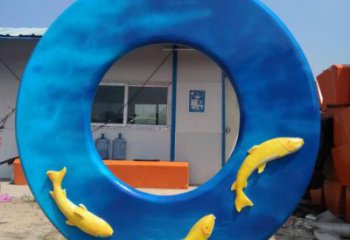 圓環(huán)雕塑專供，校園雕塑，小區(qū)烤漆圓環(huán)雕塑標(biāo)準(zhǔn)