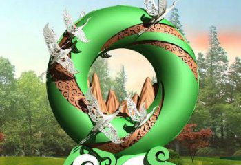 中式圓環(huán)雕塑定價，街頭雕塑，烤漆圓環(huán)雕塑精選