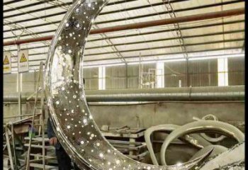 月亮雕塑造型供需，廣場(chǎng)雕塑，燈光鏤空月亮雕塑選用