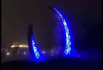 房地產(chǎn)月牙雕塑，仿古景觀雕塑，噴砂制造