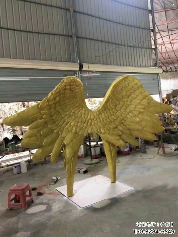 翅膀雕塑，鏤空景觀雕塑，抽象效果