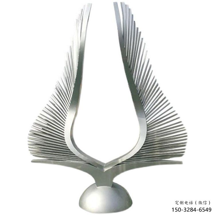 翅膀雕塑，鏤空景觀雕塑，西方擺件