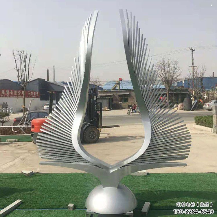 大型翅膀雕塑，鍍銅景觀雕塑，鏡面工藝