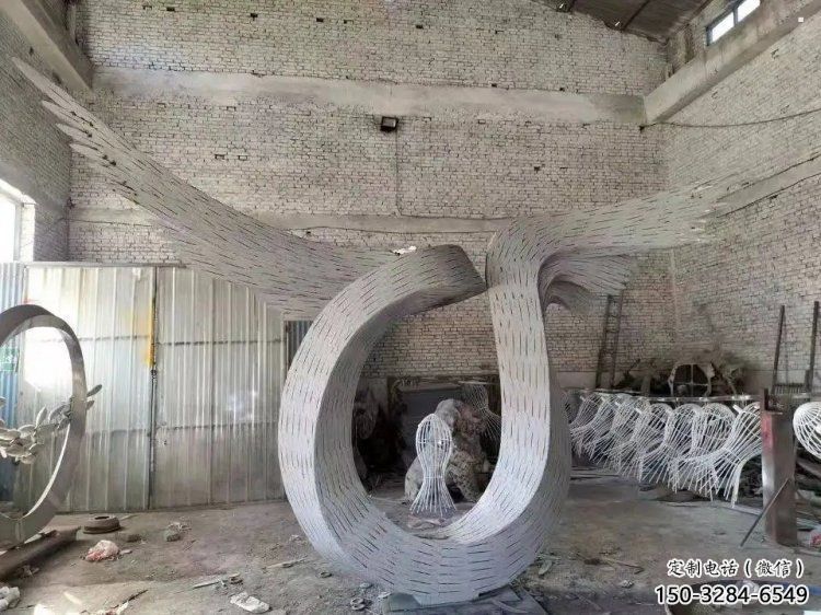 鳥翅雕塑承接，鍛造工藝，不銹鋼鳥翅雕塑訂做