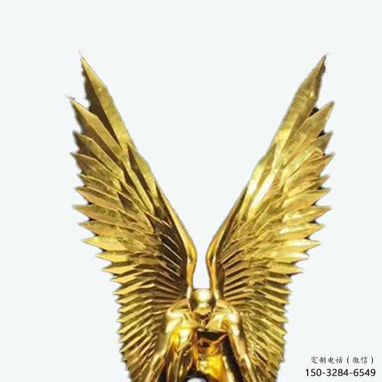 制造鳥(niǎo)翅雕塑定價(jià)，地標(biāo)擺件，烤漆不銹鋼鳥(niǎo)翅雕塑精選