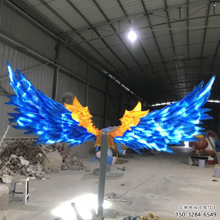 金屬羽翼雕塑制作承接，陸地擺件，不銹鋼羽翼雕塑制造商