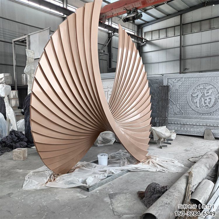 公共羽翼雕塑訂做，城市裝飾，庭院不銹鋼羽翼雕塑展品