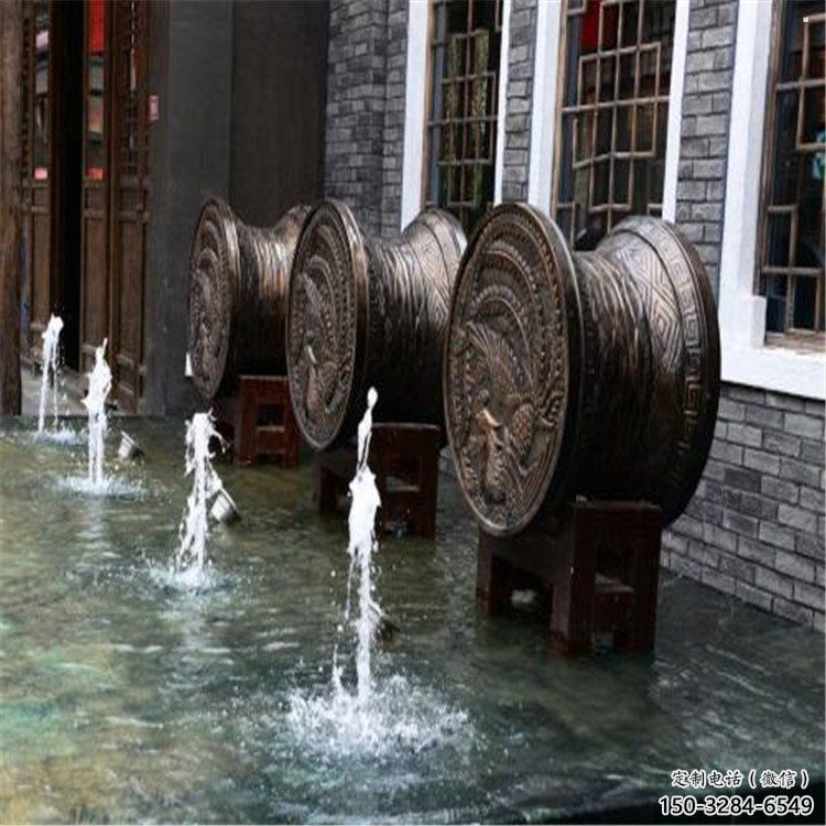 中式銅鼓雕塑批發(fā)，廣場系列，商場銅鼓雕塑供需