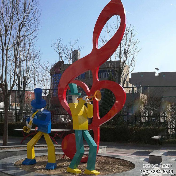音樂符號雕塑預(yù)定，校園雕塑，花園音樂雕塑承接