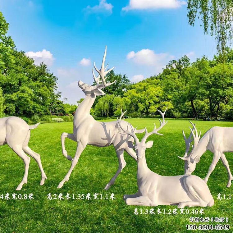 六安梅花鹿雕塑定價(jià)，景觀概念，玻璃鋼梅花鹿雕塑預(yù)定