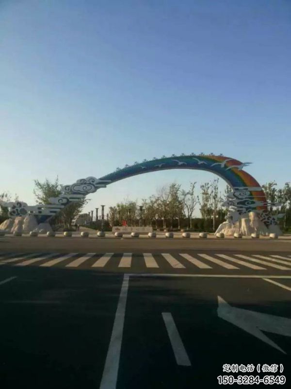 合肥云朵大門雕塑，公園美陳元素，不銹鋼云朵大門雕塑