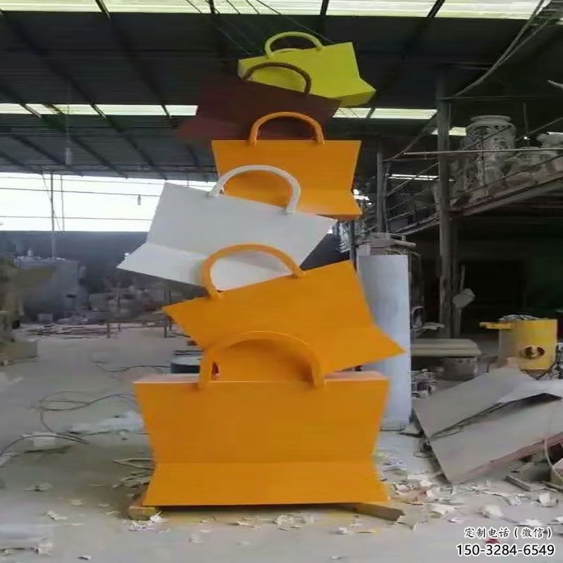 淮南烤漆挎包雕塑制造商，室外軟裝，景觀挎包雕塑制作