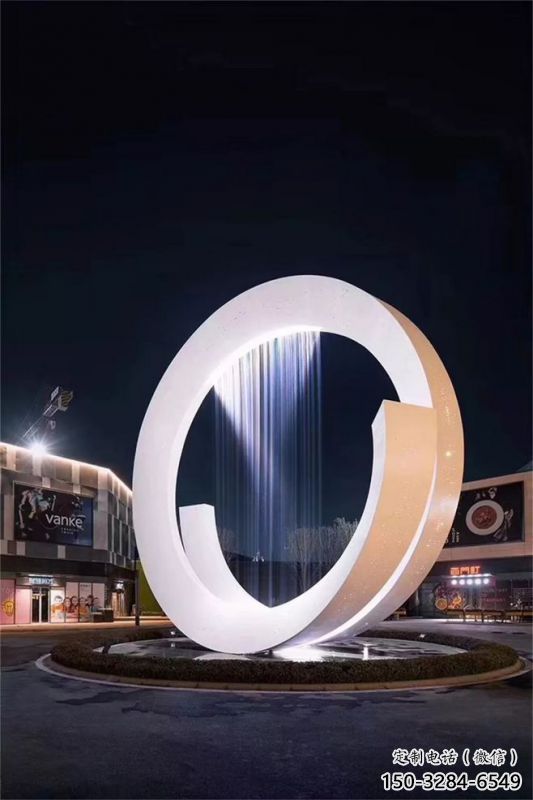 合肥圓環(huán)噴泉雕塑，水景藝術(shù)原理，水景圓環(huán)雕塑廠家