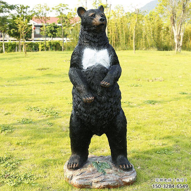 福州街道黑熊雕塑，仿真動物雕塑，古銅效果