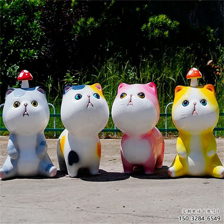 龍巖房地產(chǎn)貓咪雕塑，仿古動漫雕塑，公園動物制造