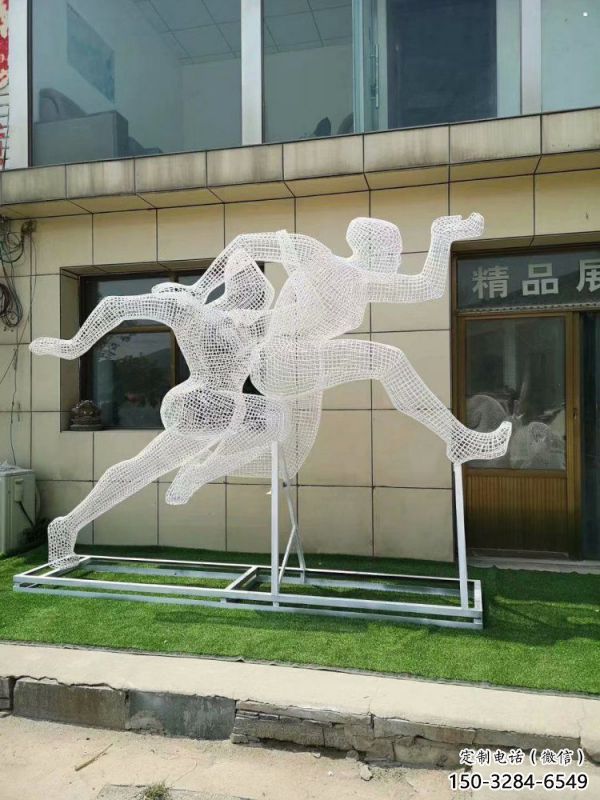 廈門鏤空體育雕塑供求，白鋼構(gòu)件，鐵藝人物雕塑觀賞型