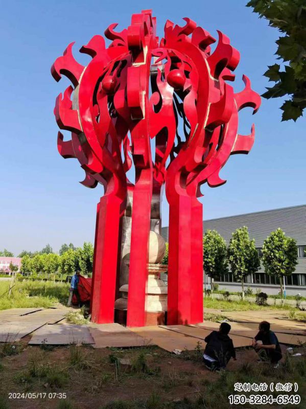 深圳火球雕塑，精神堡壘火球雕塑落地展示