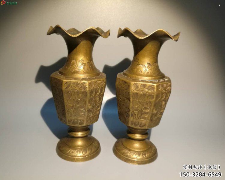 江門花瓶雕塑定價(jià)，鑄銅工藝，銅花瓶雕塑制作廠家