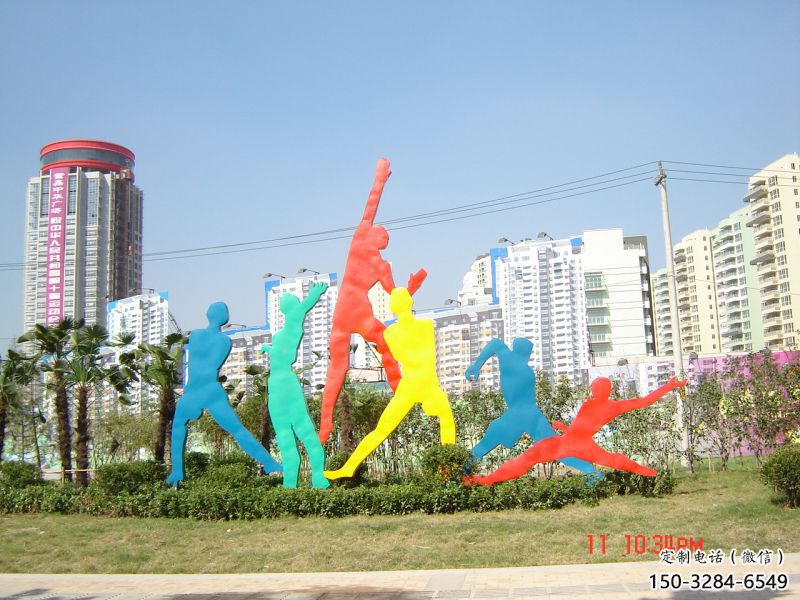 桂林投籃雕塑，剪影工藝制作，不銹鋼體育人物雕塑