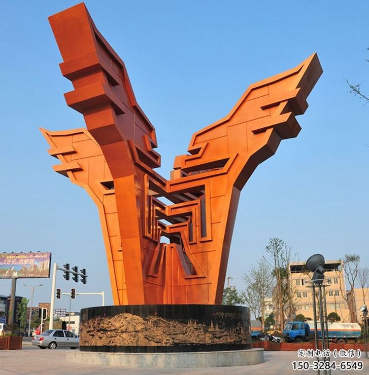 城市精神堡壘雕塑，抽象建筑元素，廣場景觀雕塑小品