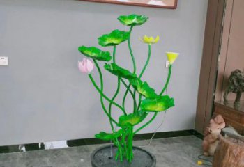 臨夏荷花雕塑異型優(yōu)選，城市裝飾，展示荷花雕塑定做
