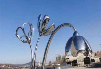 河源百合花雕塑承接，城市裝飾，大型不銹鋼百合花雕塑公司