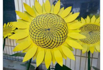 賀州抽象花籃雕塑展品，小區(qū)雕塑，葵花花籃雕塑工程制作精選