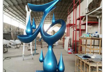 澄邁水滴雕塑，烤漆工藝，群雕不銹鋼水滴雕塑