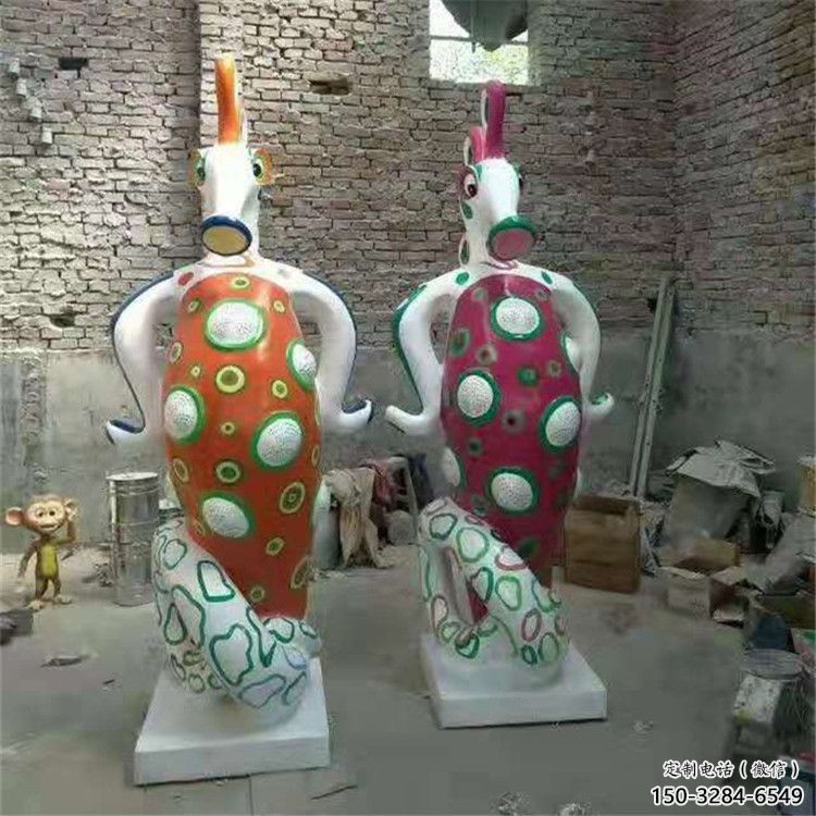 道里幼兒園河馬雕塑，動(dòng)漫文化雕塑，卡通動(dòng)物制作