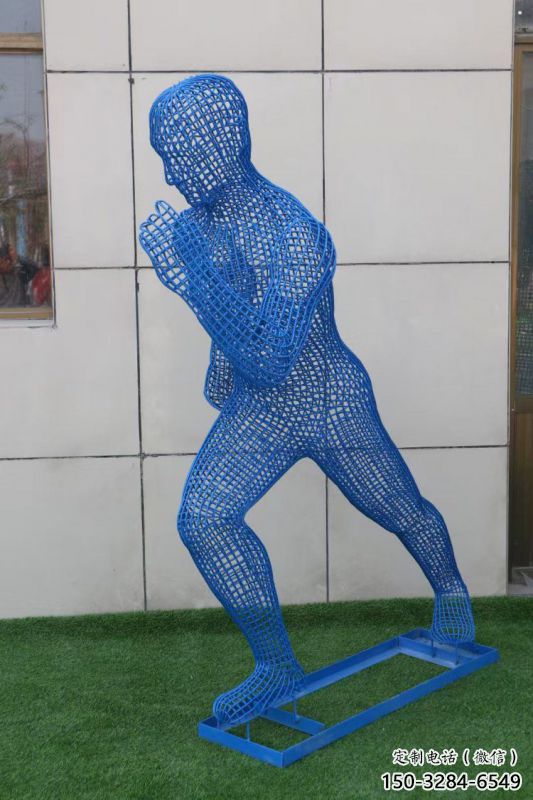 南崗鏤空跑步雕塑，標(biāo)識雕塑，烤漆鐵藝人物雕塑優(yōu)選