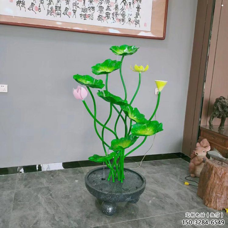 湘潭荷花雕塑異型優(yōu)選，城市裝飾，展示荷花雕塑定做