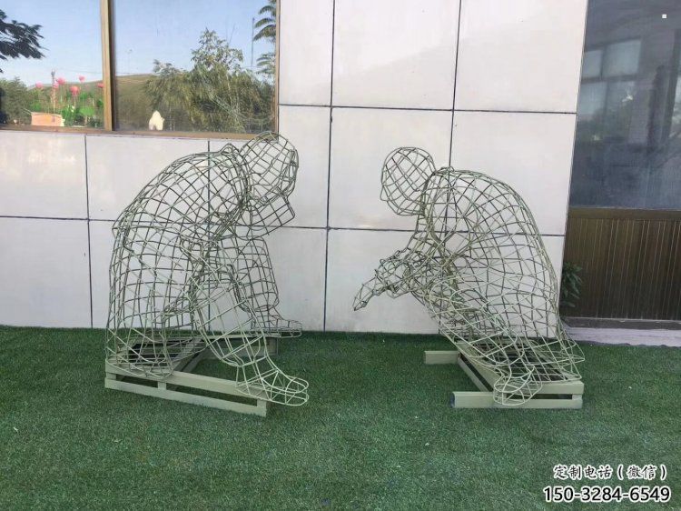 岳陽(yáng)鏤空下棋雕塑供需，廣場(chǎng)雕塑，鐵藝民俗人物雕塑選用