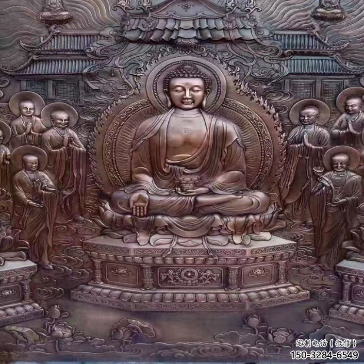 秦淮鍛銅浮雕常用，寺廟景觀，黃銅佛像浮雕生產(chǎn)商