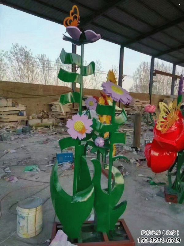 新建茉莉花雕塑訂做，城市雕塑，不銹鋼茉莉花雕塑廠