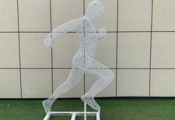 湘西鏤空運動員雕塑訂做，城市雕塑，鐵藝體育人物雕塑廠