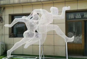 岳陽鏤空體育雕塑供求，白鋼構(gòu)件，鐵藝人物雕塑觀賞型