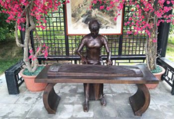 長(zhǎng)春彈古箏雕塑廠家，景觀概念，民俗人物雕塑通用