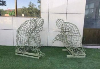 宿遷鏤空下棋雕塑供需，廣場雕塑，鐵藝民俗人物雕塑選用