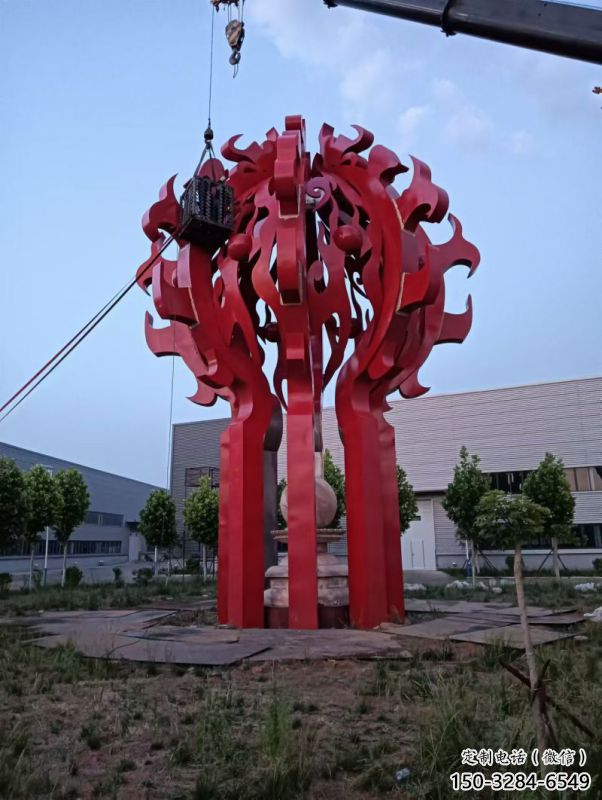 大東火球雕塑，精神堡壘火球雕塑落地展示