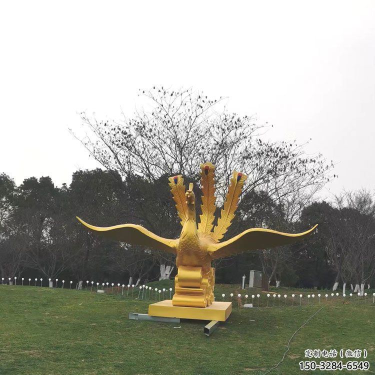 鄂爾多斯鳳凰雕塑選用，美陳雕塑，鑄銅鳳凰雕塑工藝廠家