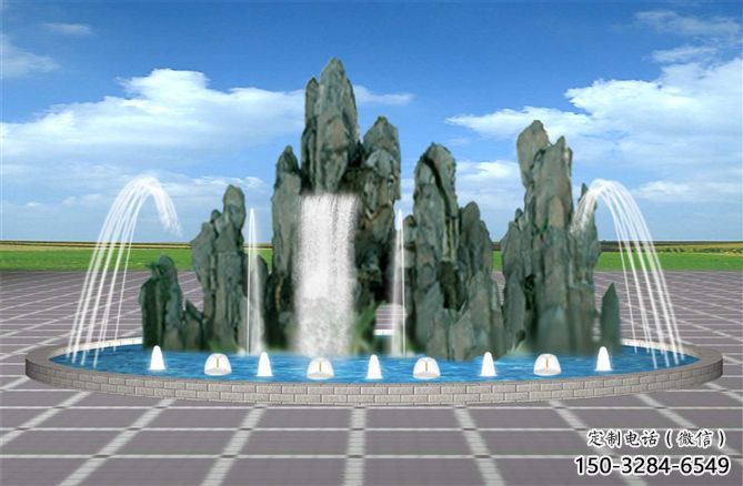 金鳳電影變頻噴泉雕塑，水景噴泉雕塑承接