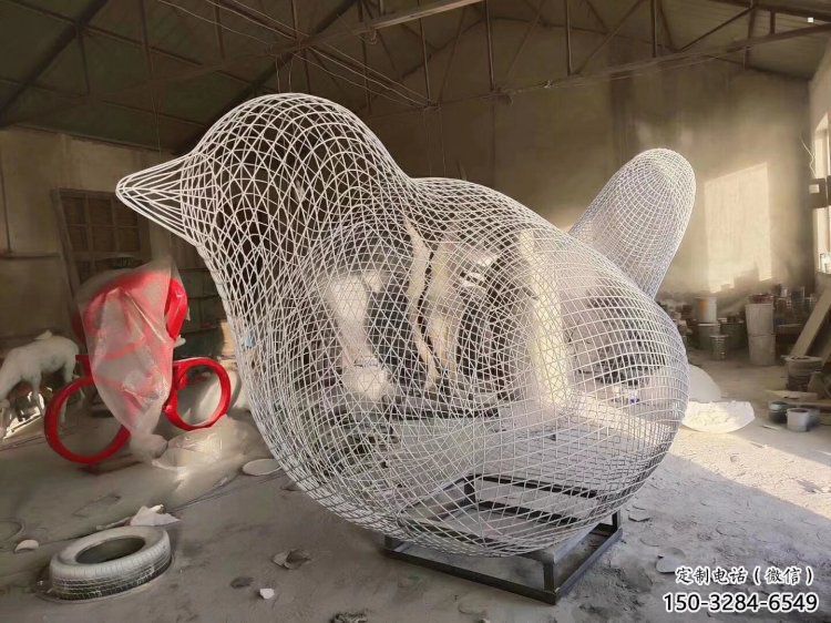 永寧鏤空小鳥雕塑精選，陸地?cái)[件，鐵藝鳥兒雕塑精品