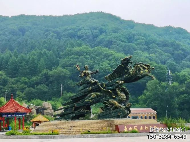 大武口夸父逐日雕塑，鑄銅神話人物雕塑