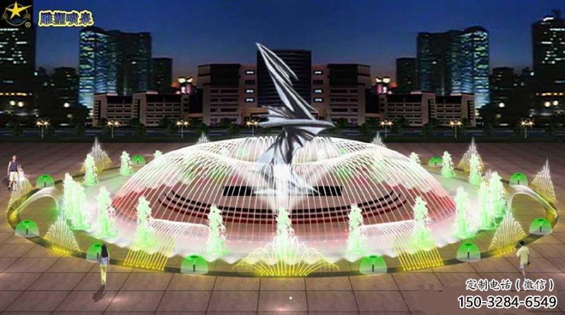 城中水景搖擺噴泉雕塑，循環(huán)噴水模式噴泉雕塑加工