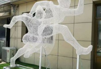 安義鏤空健兒雕塑制造，校園雕塑，金屬鐵藝人物雕塑展品