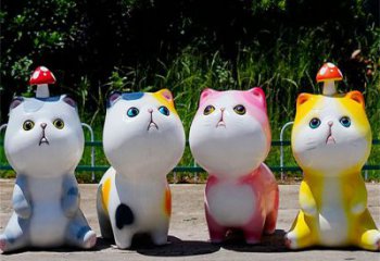 涇源房地產(chǎn)貓咪雕塑，仿古動漫雕塑，公園動物制造